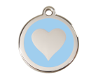 médaille chat : motif coeur bleu